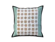 Indian Orange Floral Cotton Quilted Cushion Covers All Size Pillow Covers Throws