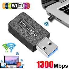 1300Mbps Wireless WiFi USB3 Adapter 5G/2.4G Dongle Dual Band Antenna Driver CD