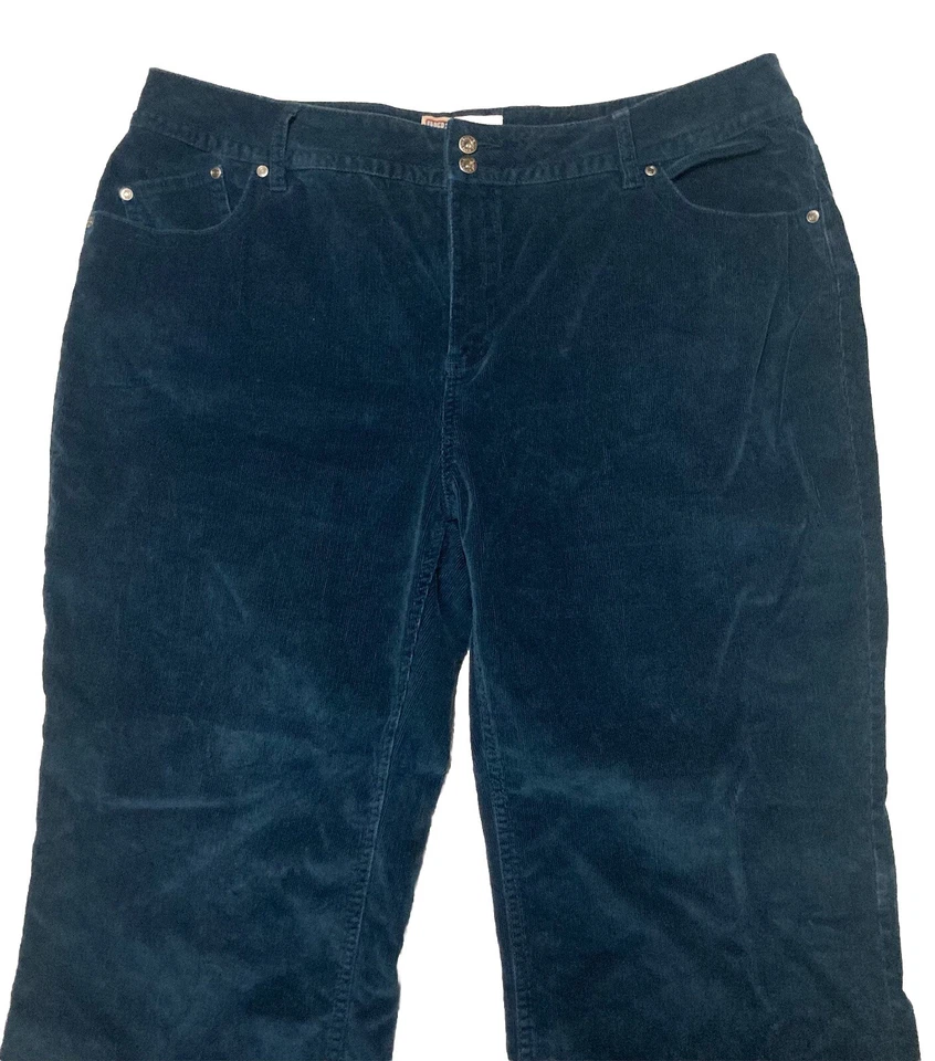 Faded Glory Navy Blue Corduroy Stretch Pants 24W Women’s Bootcut  - Image 2 of 4