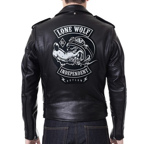 LONE WOLF Independent Outlaw BIKER Patch BIG SIZE Iron-On Patch for Jacket - Picture 3 of 4