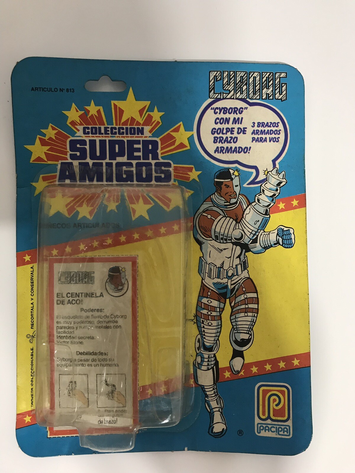 Super Amigos Super Powers Cyborg Card With Blister Super Amigos Super Powers Cyborg Card With Blister
