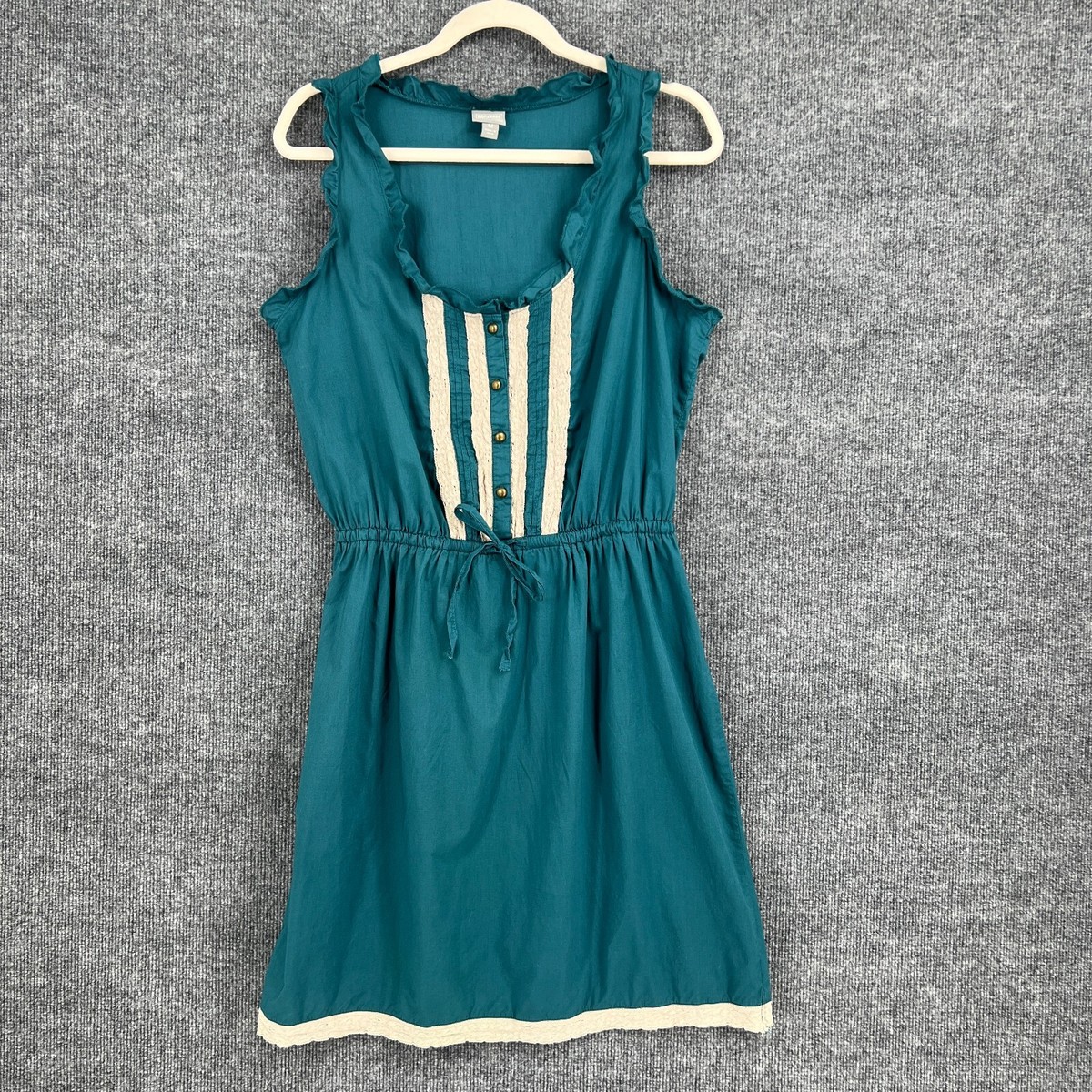 Converse One Star Y2K Dress Womens Medium Teal Green Lace Ruffled Defined  Waist | eBay