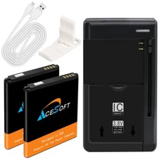 High Quality 2×1700mAH Battery Universal Charger USB Cable F ZTE Link II Z2335CC