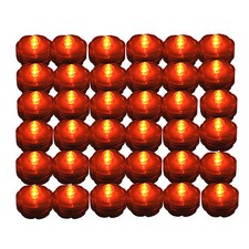 Submersible Waterproof Battery LED Tea Light ORANGE 36 Pack