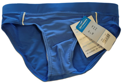 Naturana Bademode Jungen Badehose Slipform Shorty hellblau-weiss Gr. 140
