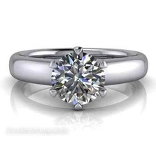 2.89CT Round Cut Lab-Created Diamond Wedding Solitaire Ring 14K White Gold Over