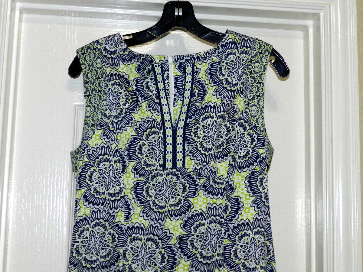 Maggy London V Neck Floral Print A Line Dress Fit And Flare Women 8 | eBay