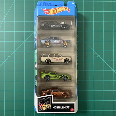 Hot Wheels Nightburnerz 5 Pack Datsun 510 Porsche 934 Gas Monkey Viper Ford Etc