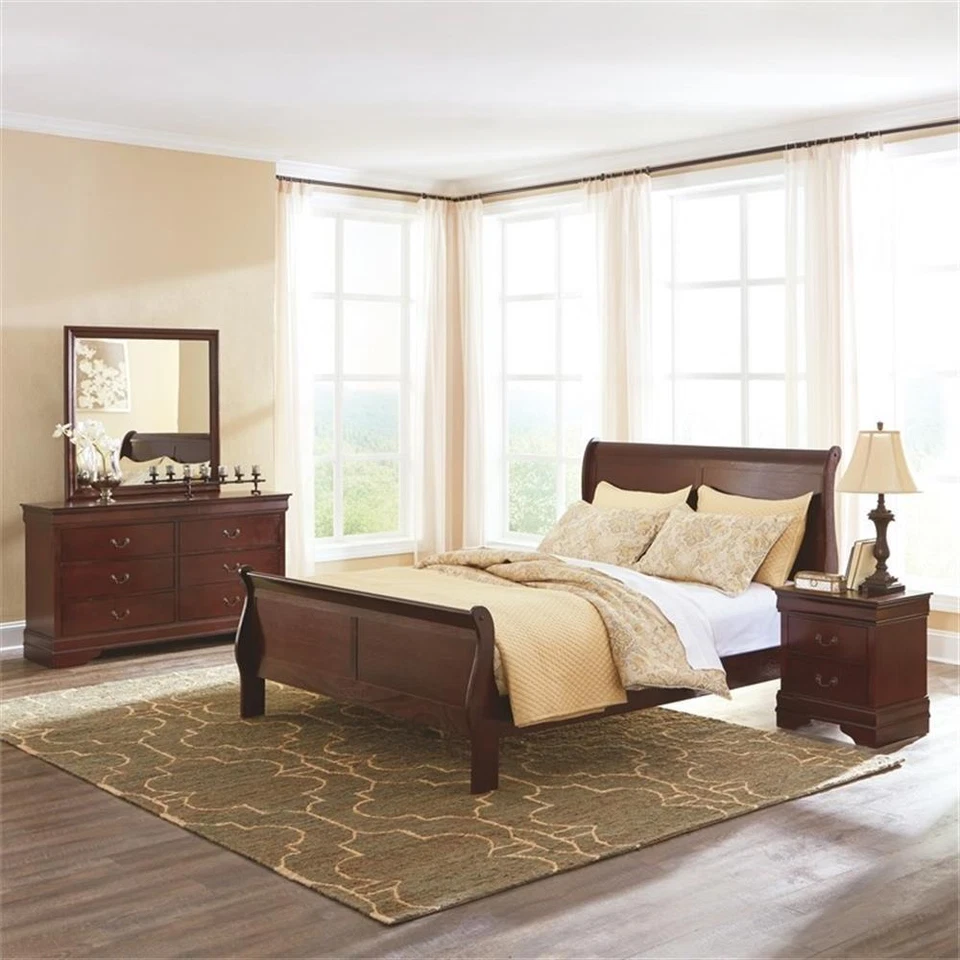 Signature Design by Ashley Alisdair Sleigh Queen Bed in Warm Dark Brown - Image 3 of 4