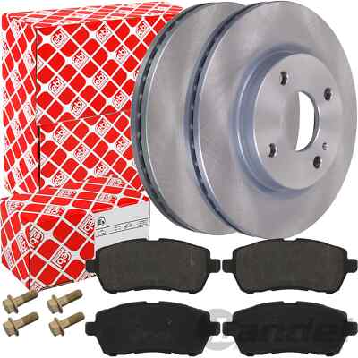 FEBI BREMSSCHEIBEN Ø258mm + BELÄGE VORNE für FORD FIESTA 6 VI MK6 Bj 2008 - 2017