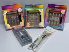 36 pc Nails Press On Professional Nails + 1 Angled Brush + 1 Polish In Set