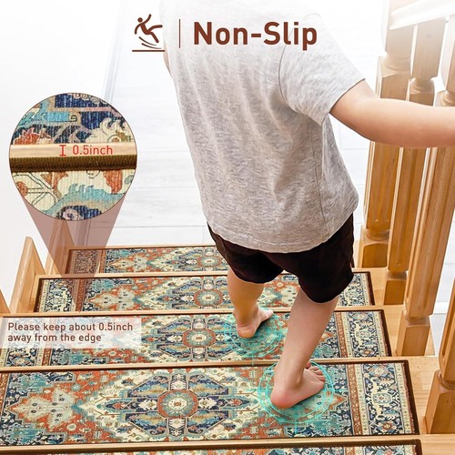Stair Treads for Wooden Steps Indoor, 15 Pack 8" X 30" 30inch X 8inch, Red - Picture 3 of 8