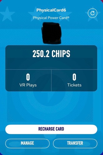Dave and Buster's Power Card With 250 Chips (Read Description)