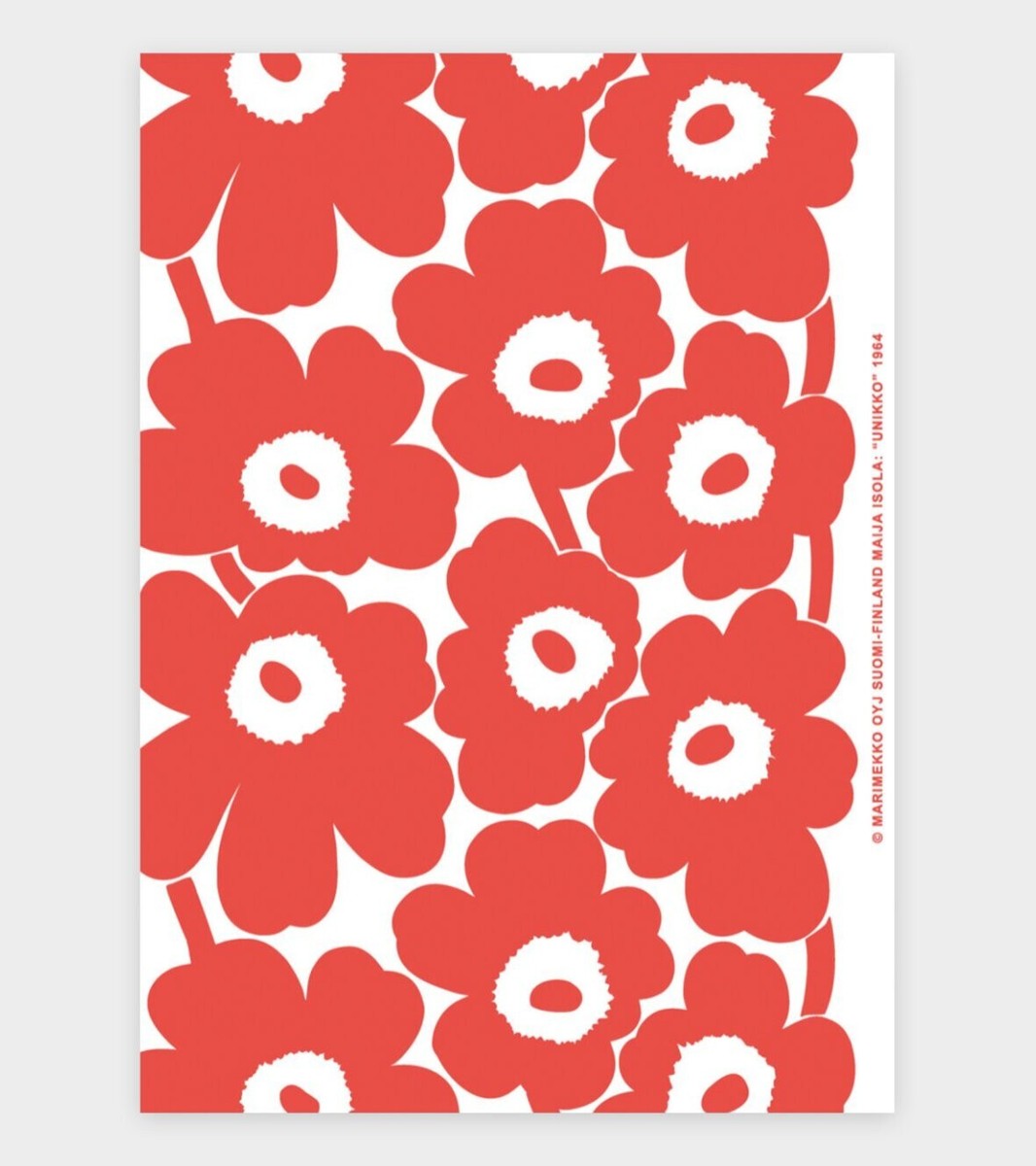 marimekko - marimekko unikko ポスター　70th marimekko unikko poster flower 50 x 70 cm - red | eBay