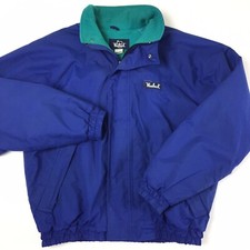Vtg Woolrich Jacket Mens Large Blue Nylon Bomber Polarplus Lined