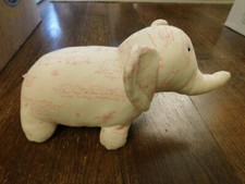 RARE Aurora Elephant Cream Pink Print Soft Fabric Baby Safe Plush Stuffed EUC