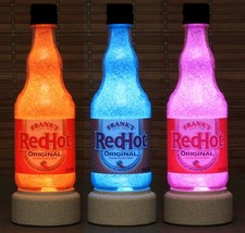 Lámpara botella vidrio salsa caliente Franks luz de acento 12 oz. Cambio de color remoto