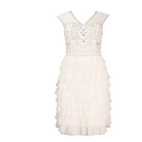 sue wong champagne beaded dress Sue Wong - Embellished Taffeta Gown N3445 8 / Charcoal