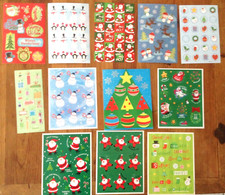 12 Sheets Christmas XMAS Santa Claus Presents Tree Snowmen Scrapbook Stickers
