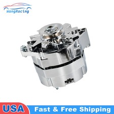 Chrome 120 Amp 1 Or 3 Wire Alternator For Sbc Bbc Chevy Gm 327 350 396 427 454