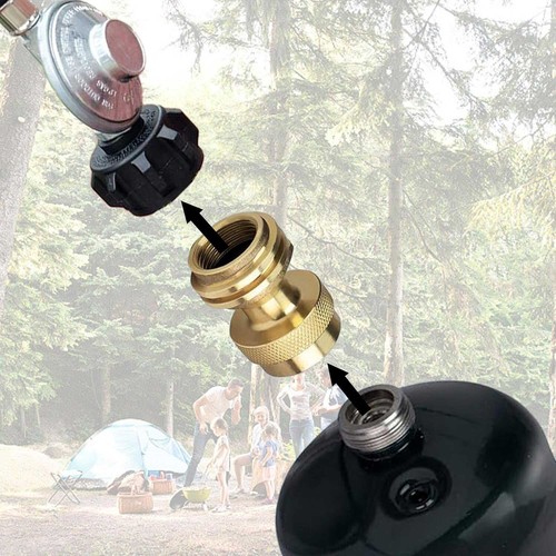 Universal Solid Brass Propane Tank Adapter 20LB to 1LB Converter QCC1 Regulator - Picture 23 of 24