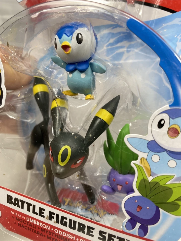 Pokemon Battle Figure Set Umbreon Oddish Piplup 3 Action Pack Articulado - NOVO - Imagem 4 de 4