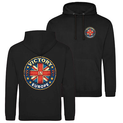 Victory In Europe Hoodie Herren Damen 80th Anniversary Unisex VE Day Flag Look U...