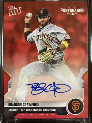 2021 Brandon Crawford San Francisco Giants TOPPS NOW Postseason PS-2D AUTO 02/10