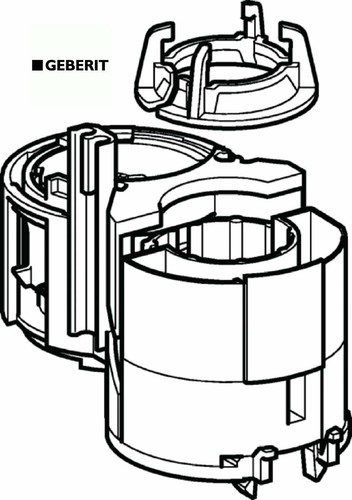 240.574.00.1 Geberit Pneumatisch verdeckte Zisterne Doppelspülventil Betätigungseinheit - Bild 4 von 7