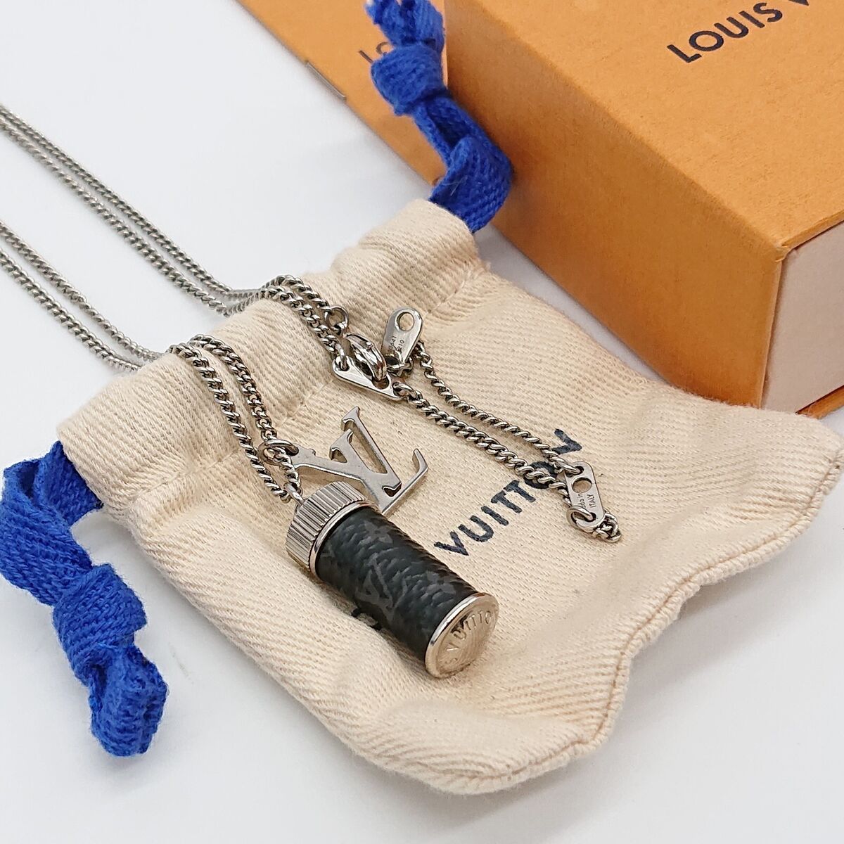 LOUIS VUITTON Monogram Eclipse Collier Charm Necklace M63641 LOUIS VUITTON Monogram Eclipse Collier Charm Necklace M63641