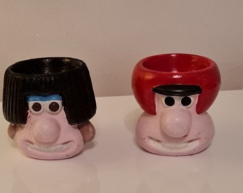 wallace and gromit egg cups x2