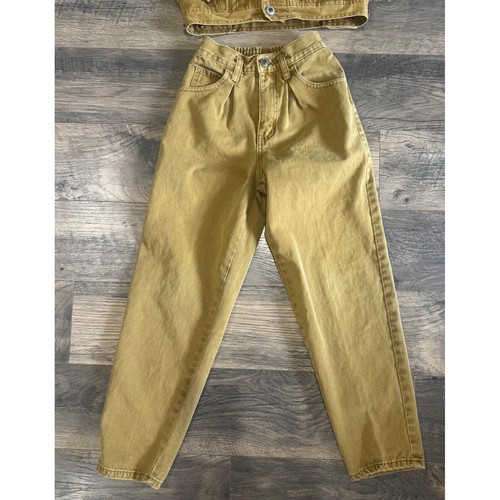 Vintage Best Basics Gap Kids Denim Jacket Pants Set Leather Collar Size M- 8 - Picture 4 of 13