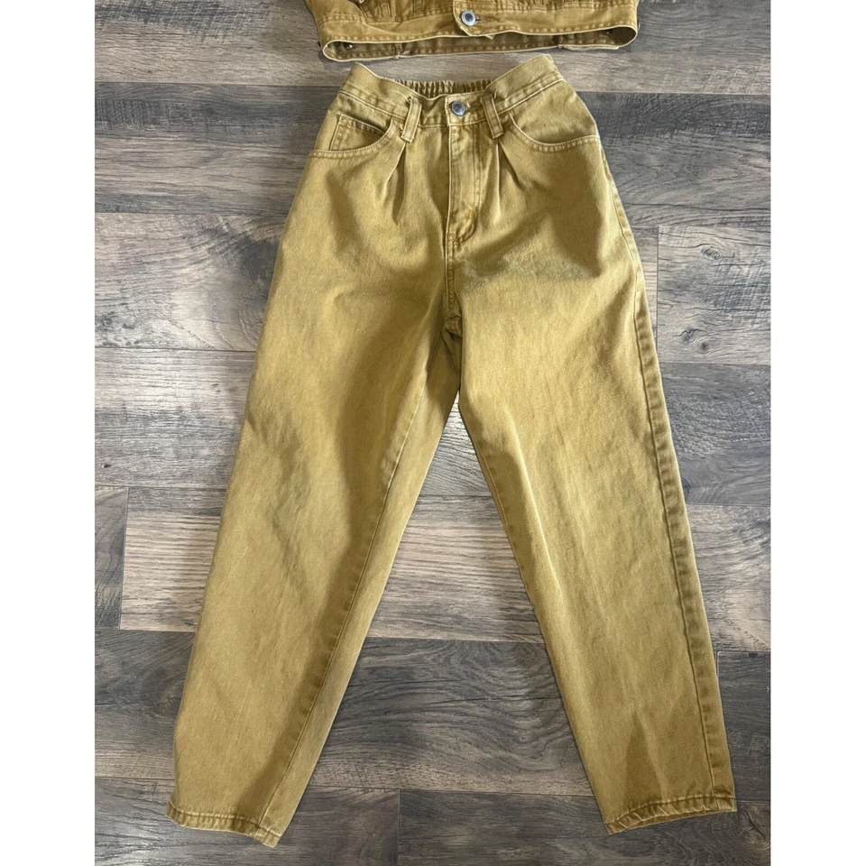 Conjunto de pantalones chaqueta vaquera vintage Best Basics Gap para niños cuello de cuero talla M-8 Foto 4 de 4