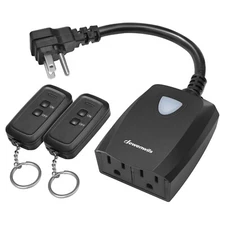 DEWENWILS Outdoor Wireless Remote Control Outlet with 2 Remotes Weatherproof