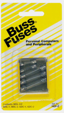 Bussmann Buss Assorted 250V Glass Tube Fuse CPU Multi Inch 5pk Computer HEF-2