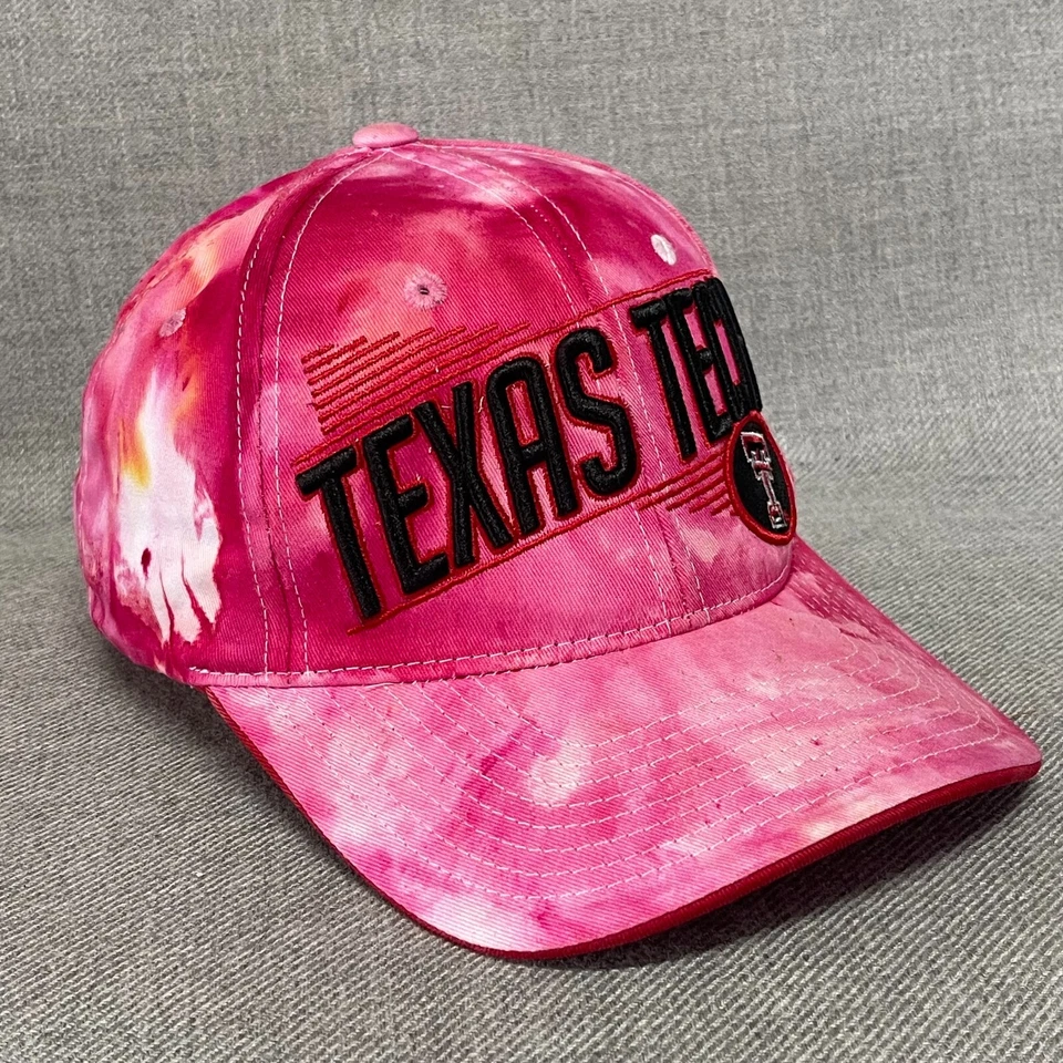 Texas Tech Hat Cap Adult Red Tie Dye College Football Red Raiders Zephyr - Image 2 of 4