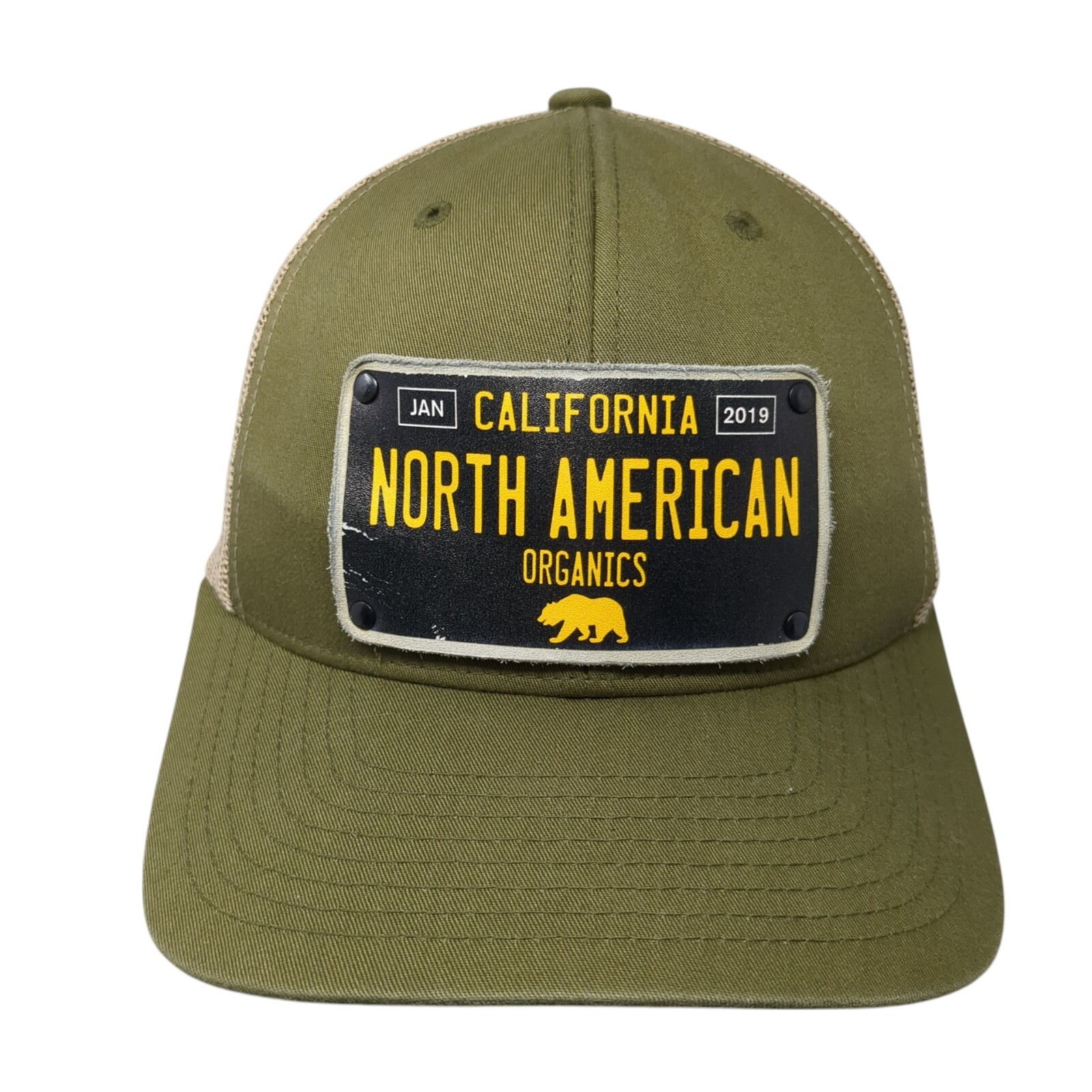 Sombrero de camionero North American Organics Snapback verde talla única malla trasera