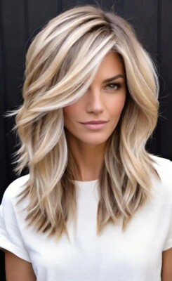 Balayage Ash Brown Golden Blonde Highlight Wavy Lace Front 100% Human Hair Wigs