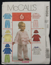 McCall's M4959 Sewing Pattern Infant Tops/Dresses/Pants/Hat Uncut 2005