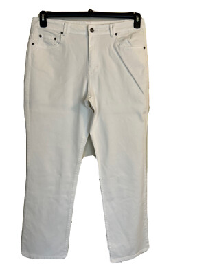 Women's White Classic Elements Stretch Jeans Pants. Size 14.
