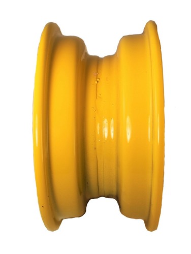 One 8 x 3.75 - 4 Hole John Deere Yellow Trailer Wheel Rim for 5.70-8 Tire - Picture 3 of 3