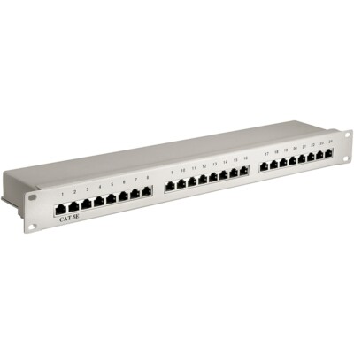 Patchpanel geschirmt 24x RJ45 Cat5e LSA-Klemm-Anschlüße 19''-Montage möglich