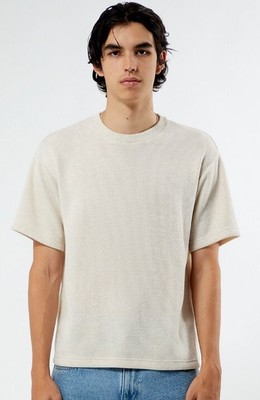 PacSun Cream Grain Knit Oversized T-Shirt