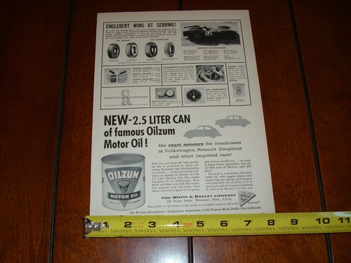 OILZUM MOTOR OIL ORIGINAL 1958 AD - Picture 7 of 8