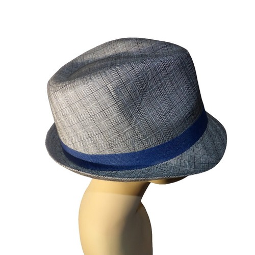 Vtg Biltmore Fedora Men L Blue Straw Summer Beach Ribbon  display picture 1