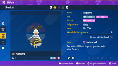 Shiny Magearna Originalfarbe 6IV | LVL 1 | Pokemon Karmesin / Purpur / Scarlet
