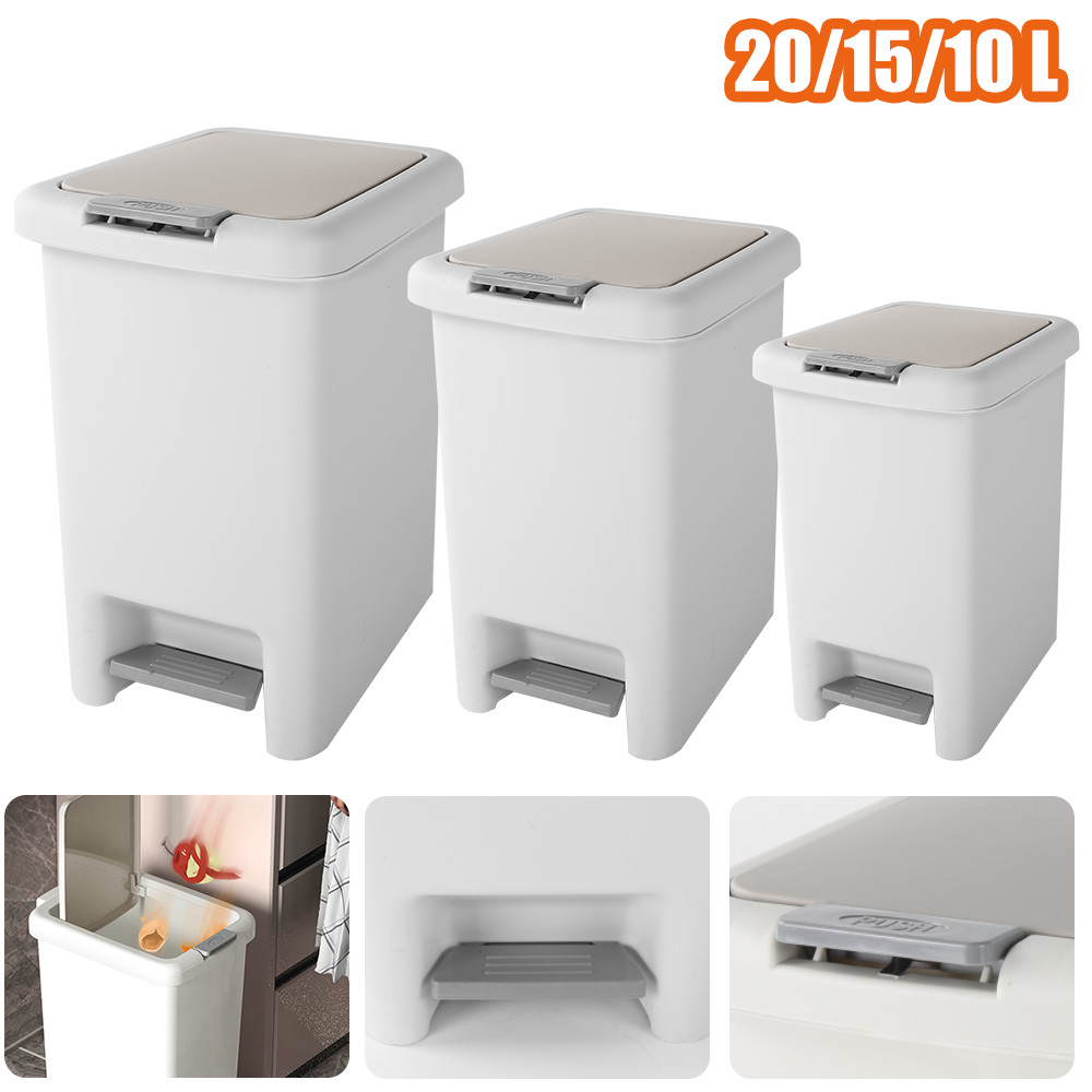 Mülleimer Treteimer Abfalleimer mit Druckknopf & Deckel Abfallbehälter 10L - 40L