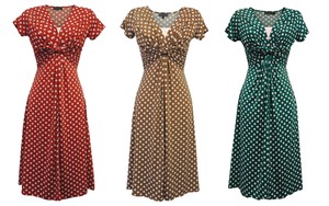 1940s polka dot dress