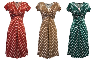 1940s polka dot tea dress
