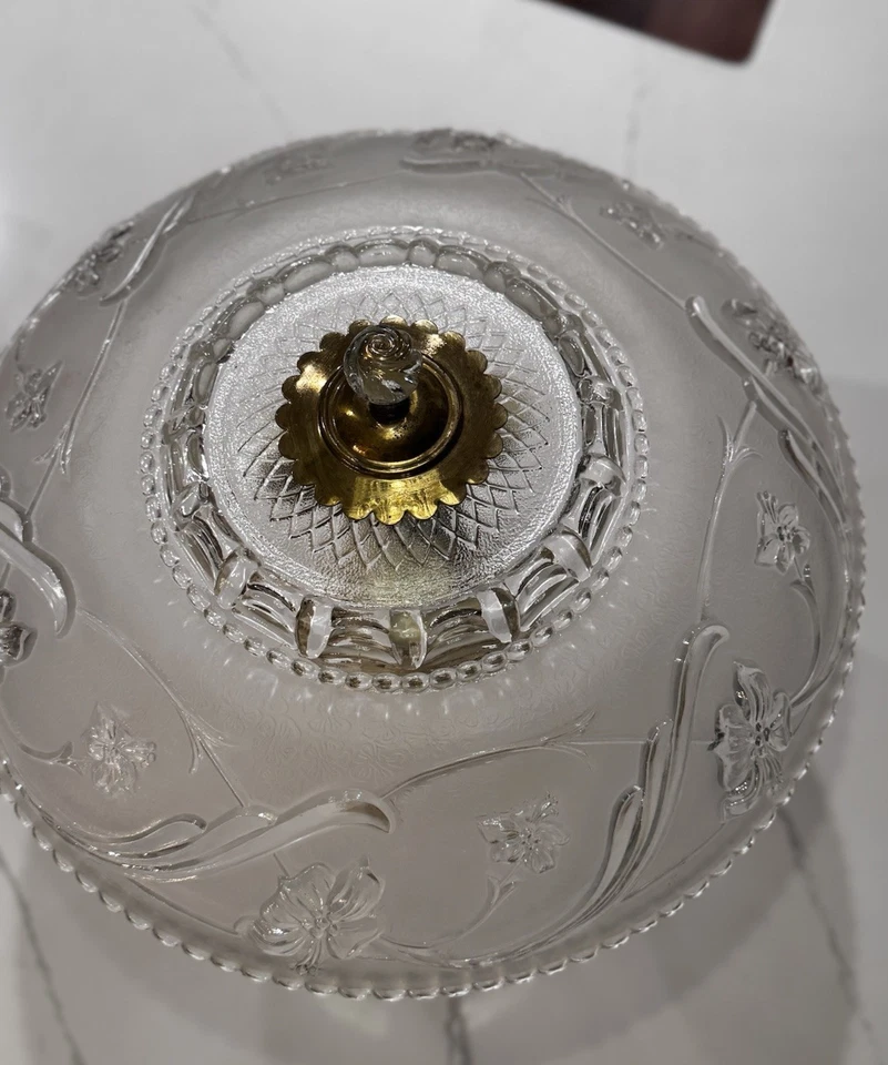 DE COLECCIÓN AÑOS 40 HARMONY HOUSE PORCELANA ARAÑA LÁMPARA DE TECHO PANTALLA DE VIDRIO Foto 4 de 4